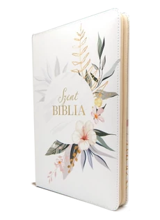 Nagy Biblia Virágmintás cipzárral