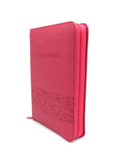 Mini Biblia Málnavirágos cipzárral