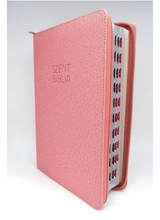 Nagy Biblia Rose Textil mintás cipzárral és regiszterrel