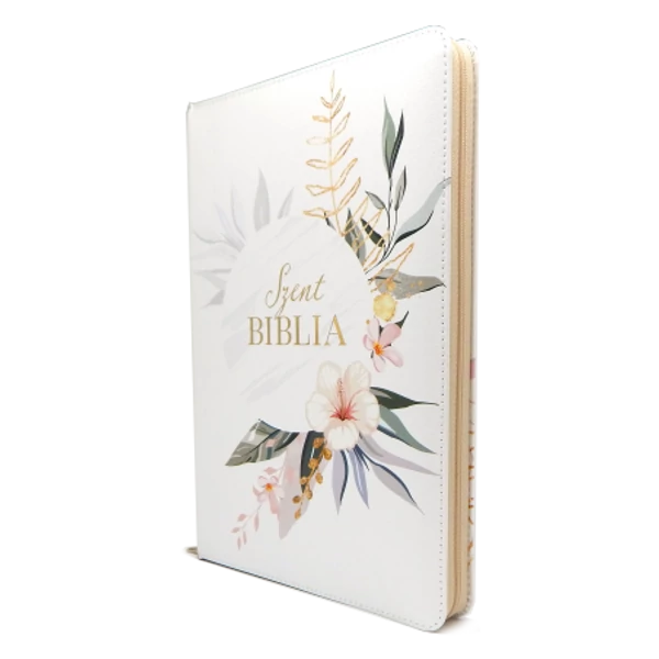 Nagy Biblia Virágmintás cipzárral
