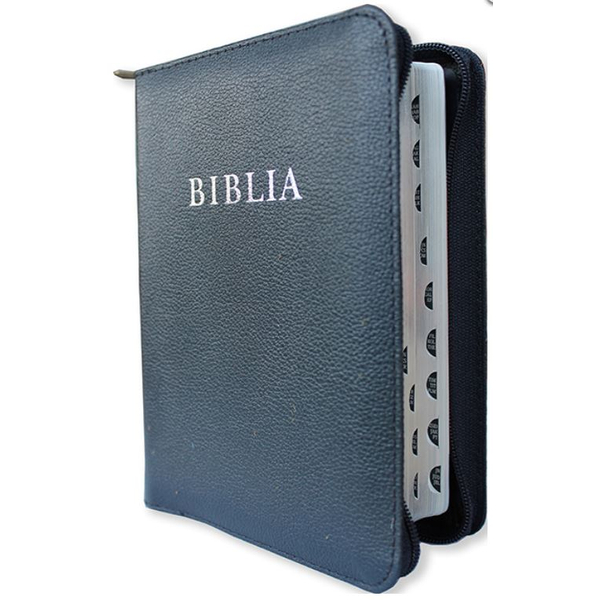 Biblia - RÚF - bőrkötés, normál, zipzáras, regiszteres, ezüst szélű